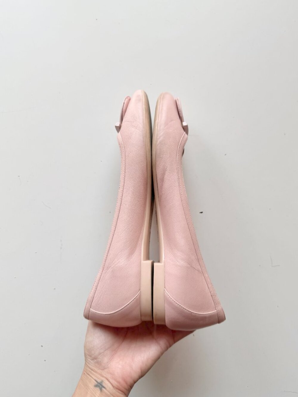 SALVATORE FERRAGAMO Ena Ballet Pink Leather Gancini Ballerina Flats, Size 8 - Picture 14 of 16